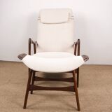 Large Scandinavian Teak Armchair with Ottomans by Folke Ohlsson for Westnofa 1960.