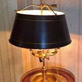 Empire style bouillotte lamp in bronze and sheet metal