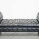 Black chesterfield daybed made of cowhide