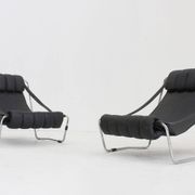 Vintage chrome lounge chairs by Corsini & Wiskemann for Cinova, 1970s set of 2