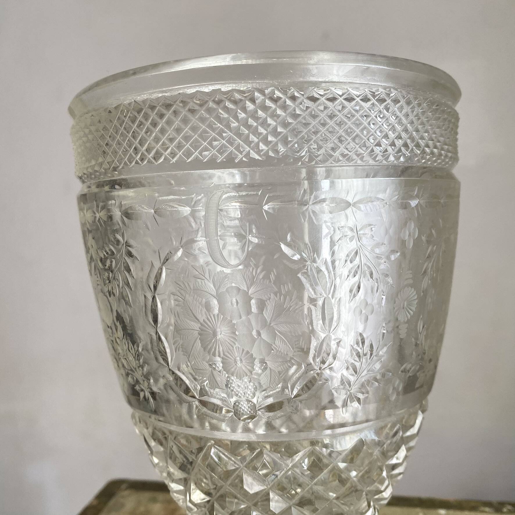 Large Médicis vase in crystal 23.5 cm