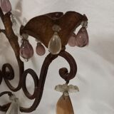 Pair of old sconces with candle holders and tassels