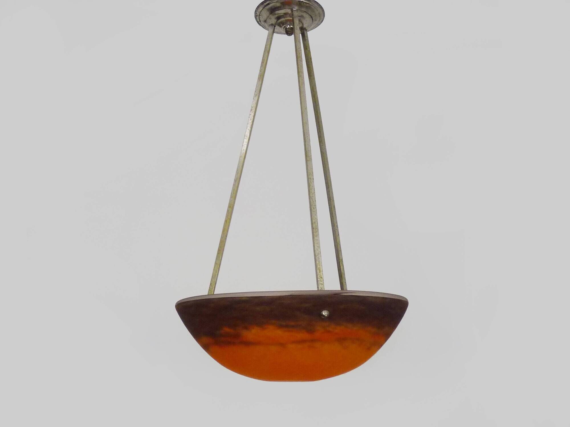 Art Nouveau ceiling-mounted basin pendant light from GV de Croismare, France, 1920s