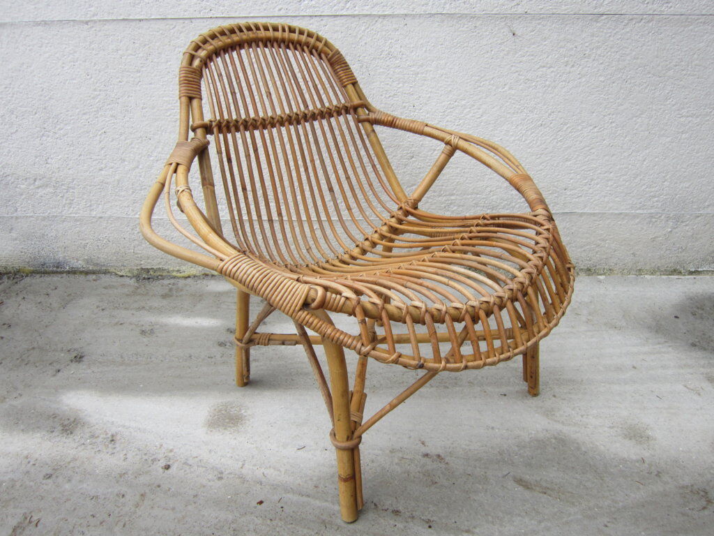 Rattan armchair 60s