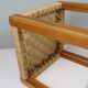 Vintage wooden stool with woven seat – 1960s/70s