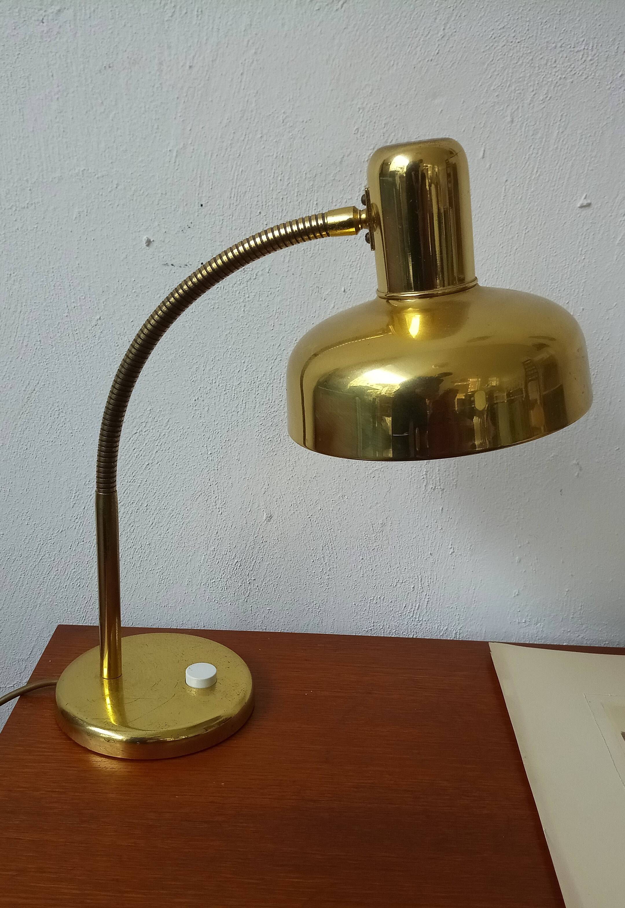 golden desk lamp by josef brumberg sundern (jbs) from the 60s