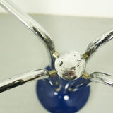 Console vintage chromée avec plateau en verre – design moderniste des années 1970