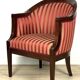 Elegant classic style armchair for the living room, walnut veneer and finished
