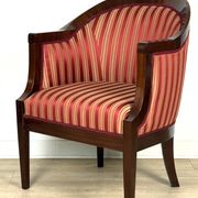 Elegant classic style armchair for the living room, walnut veneer and finished