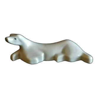 White porcelain knife holder sea lion