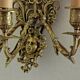 french antique Louis XlV bronze beveled mirror with 3 lights