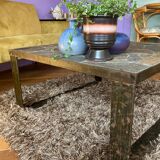 Vintage slate stone coffee table