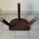 Antique tripod milking stool in solid wood – rustic & patina