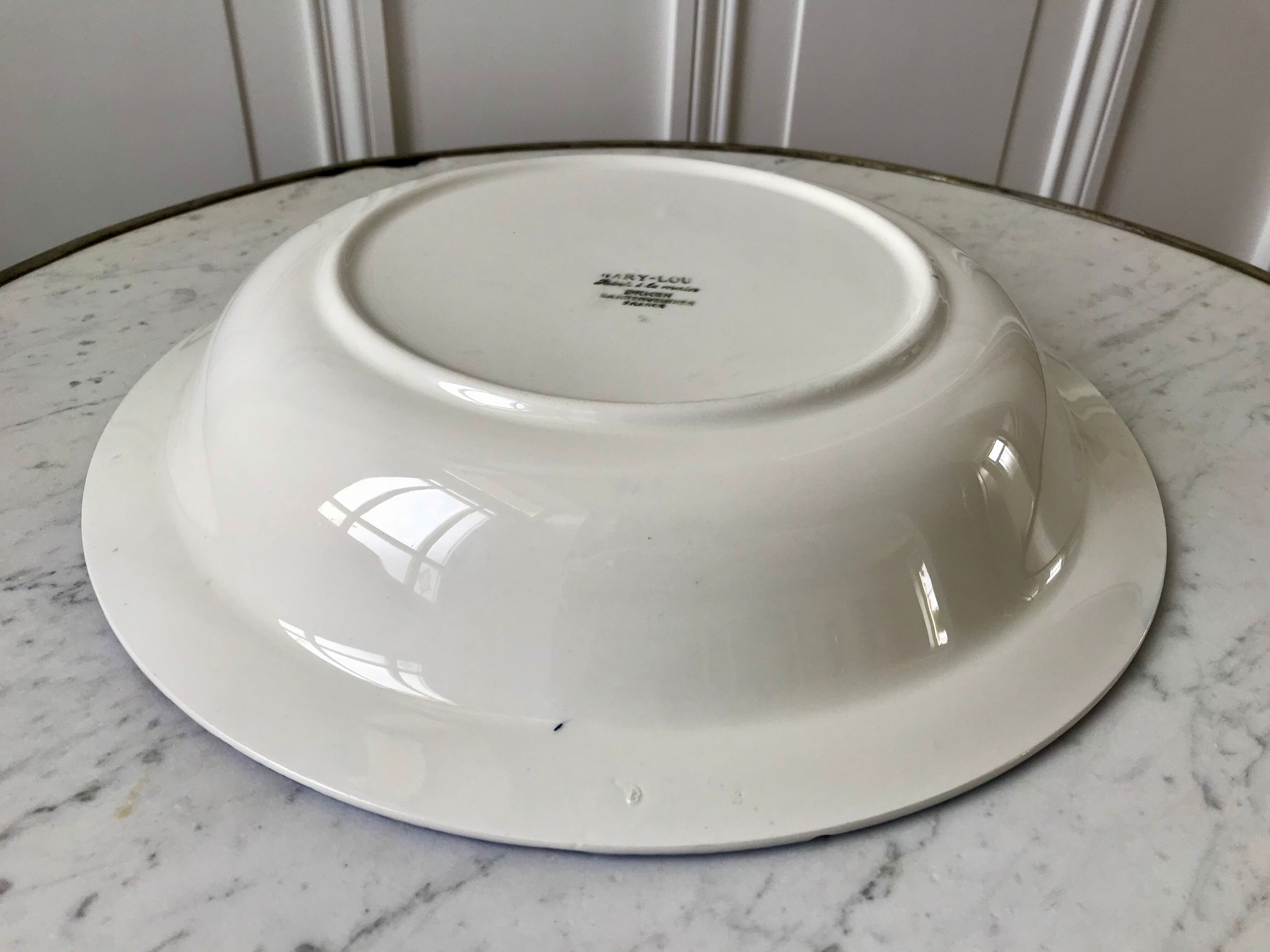 Hollow dish / salad bowl digoin sarreguemines model mary-lou 30s