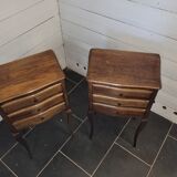 Pair of Louis XV style oak bedside tables