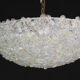 Wonderful Large Gold and Transparent Murano Glass Ceiling Light Flower by S