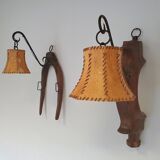 Ox harnass wall lamps / farm house / rustic
