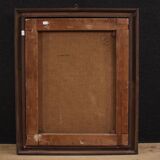 Peinture italienne antique du 17ème siècle, Sainte Famille.