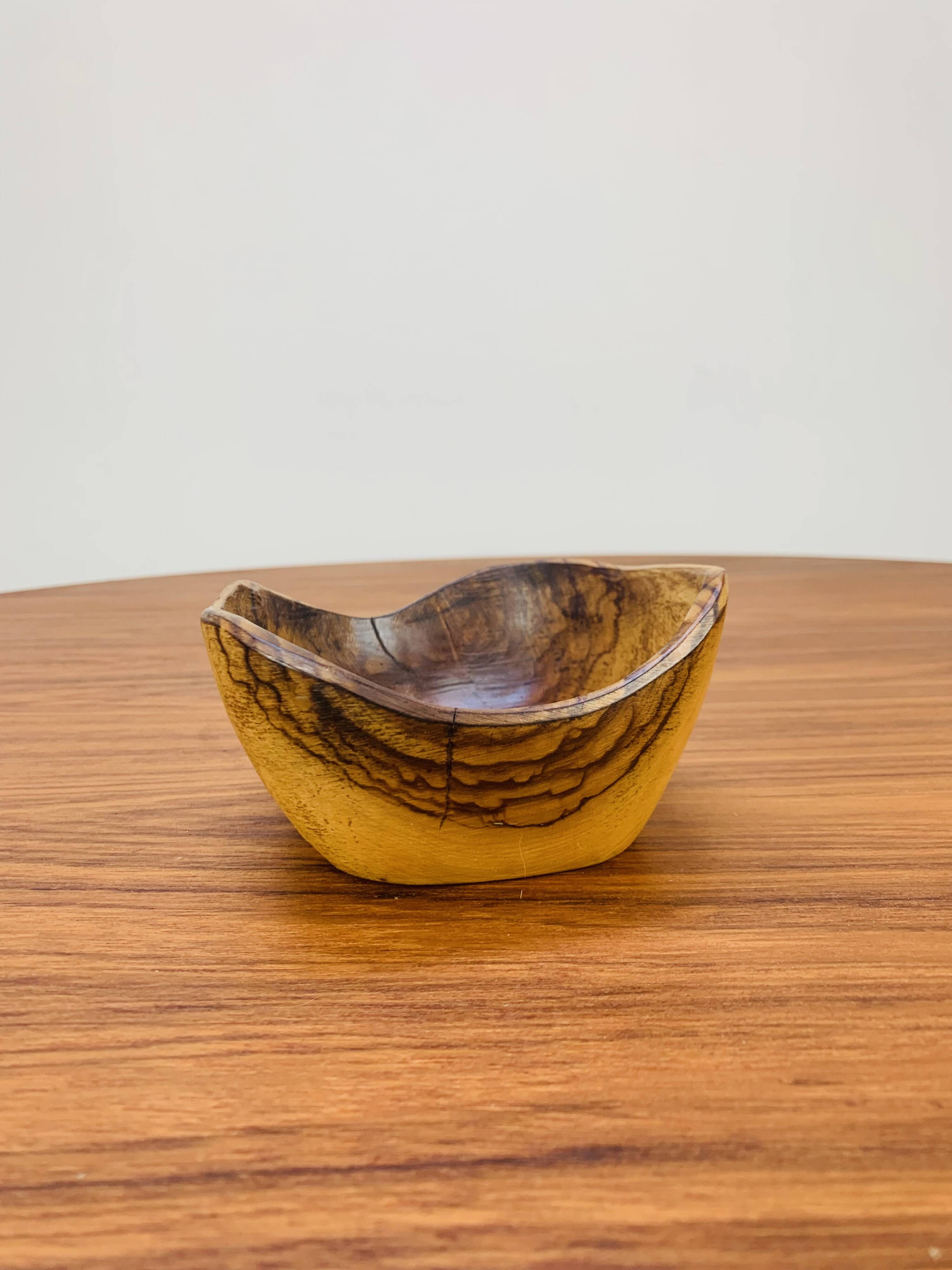 Brutalist vintage olive wood empty pocket