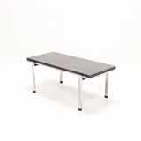 Mid century grey limestone and chrome coffee table 1960