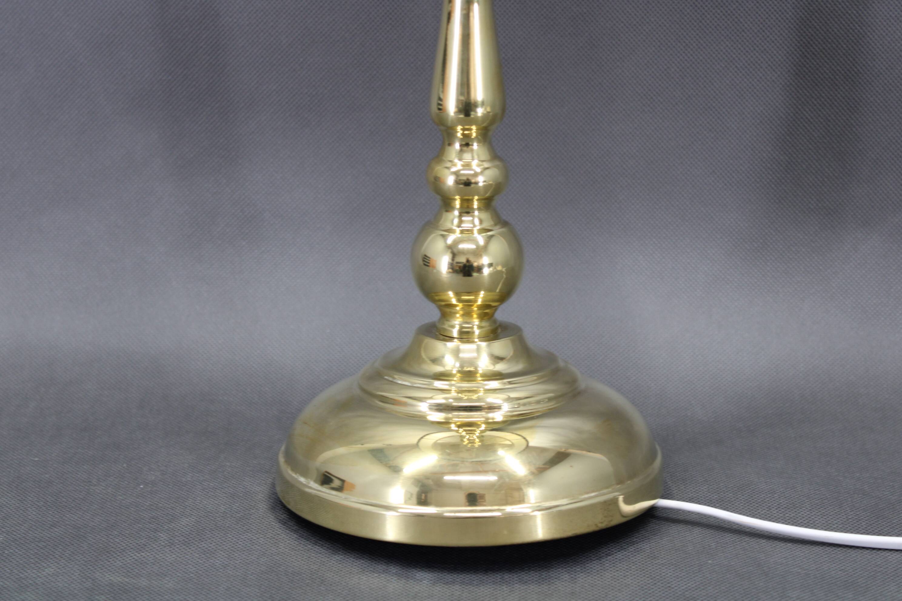 1960s  Pair of Large Brass Table Lamps by MS Belysnin, Denmark