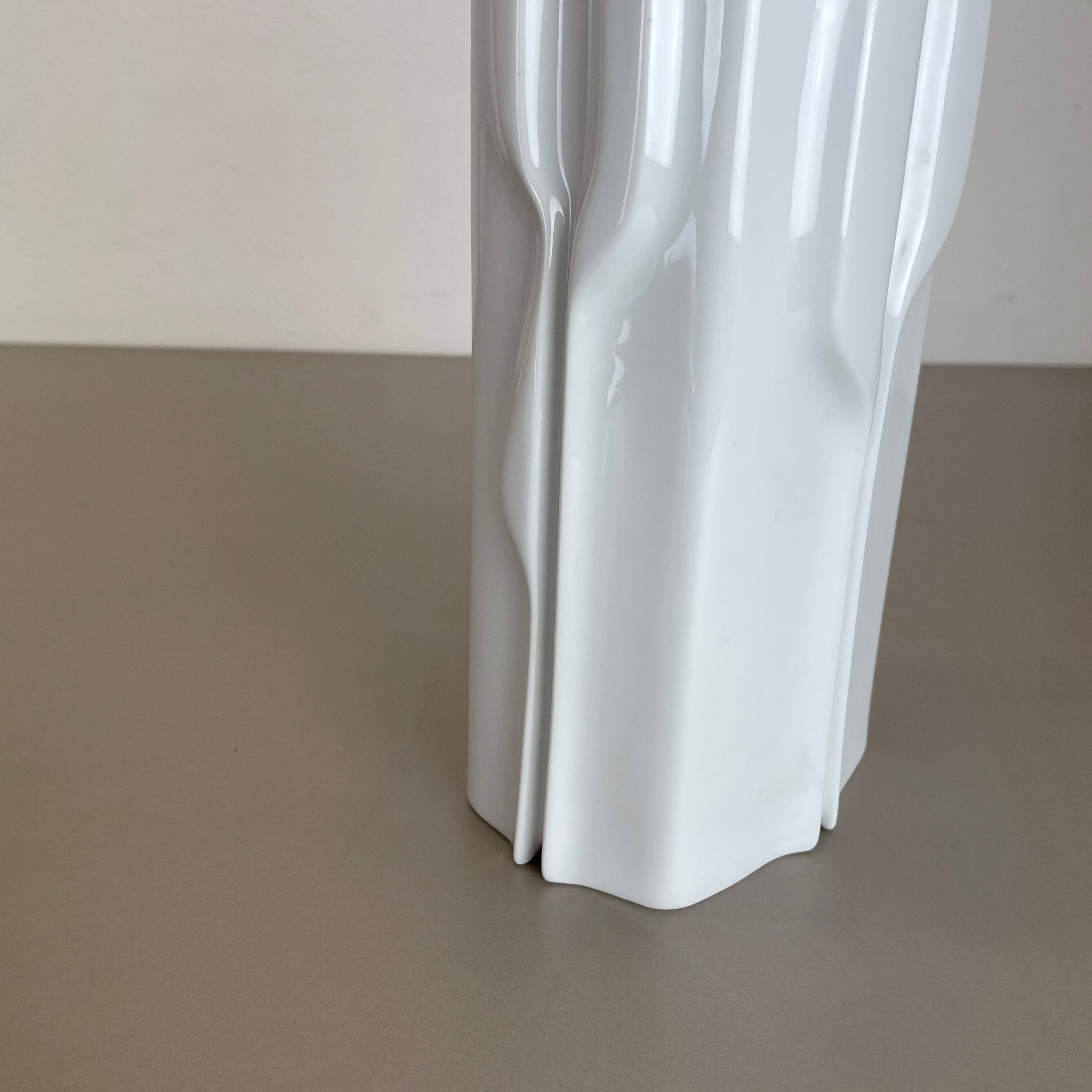 Large Op Art Vase Porcelain German Vase by Fürstenberg Ceramics, Germany, 1970s