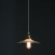 Suspension lampshade opaline flat vintage corrugated green edge