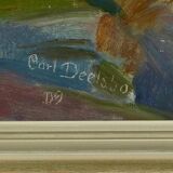 Original Swedish oil on panel – “Coastal Landscape” by Carl Deelsbo (1908–1982) – vintage & framed – 45.5 × 53.5 cm