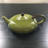 Large olive green Provençal teapot