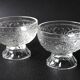 Set of 4 Vintage Pressed Glass Dessert Bowls Cibulak by Pavel Panek / 1977