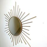 Vintage brass sunburst mirror 1970s
