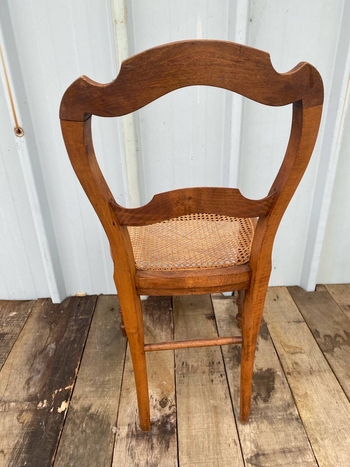 Chaise ancienne Louis Philippe bois + assise cannée vintage