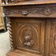 Buffet 2 corps de chasse en bois tourné et sculpté, vers 1900