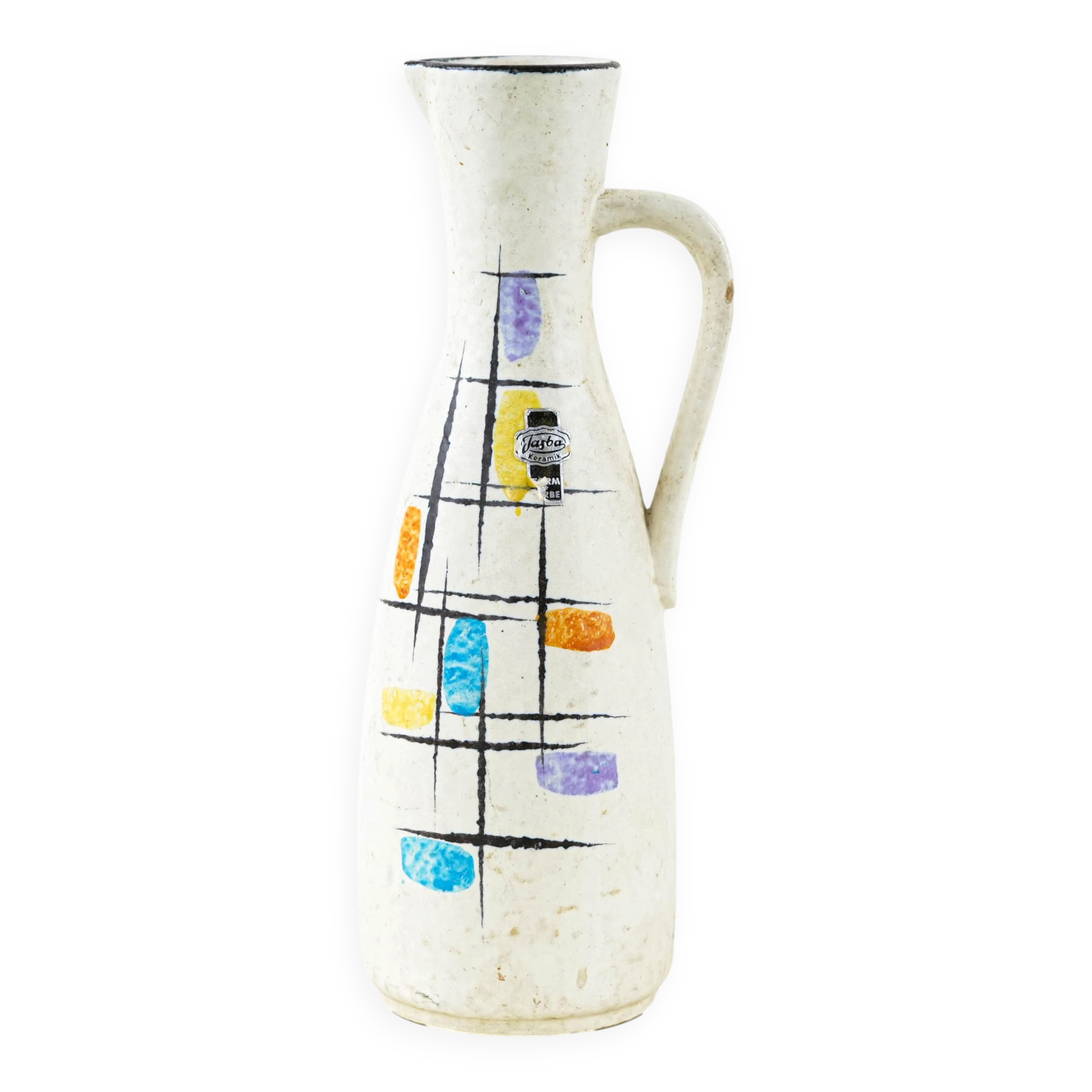 Ceramic jug, German design, 1960s, manufactured by Jasba