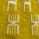 Hand-woven yellow and white kilim rug in natural wool