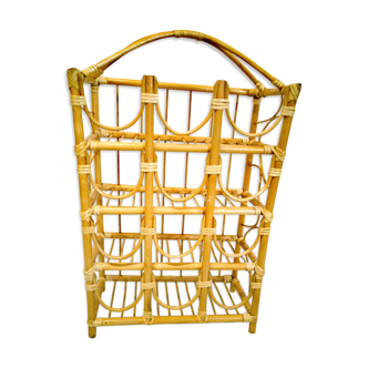 Rattan bottle holder