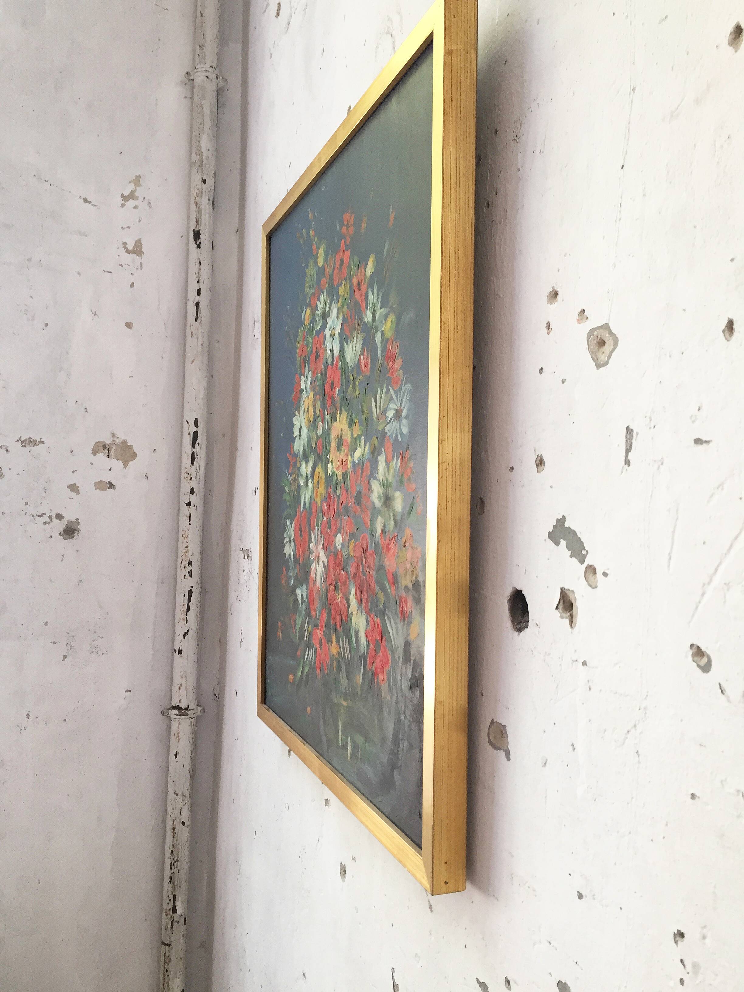 Oil canvas bouquet of flowers