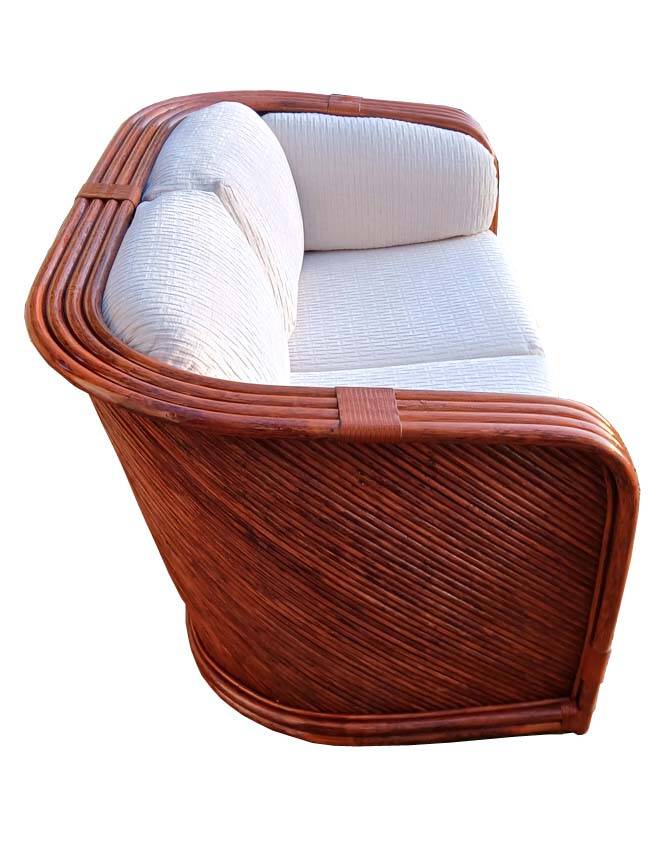Two-seater sofa in bamboo and rattan by Maugrion for Roche Bobois.