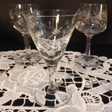 6 verres à porto ciselés