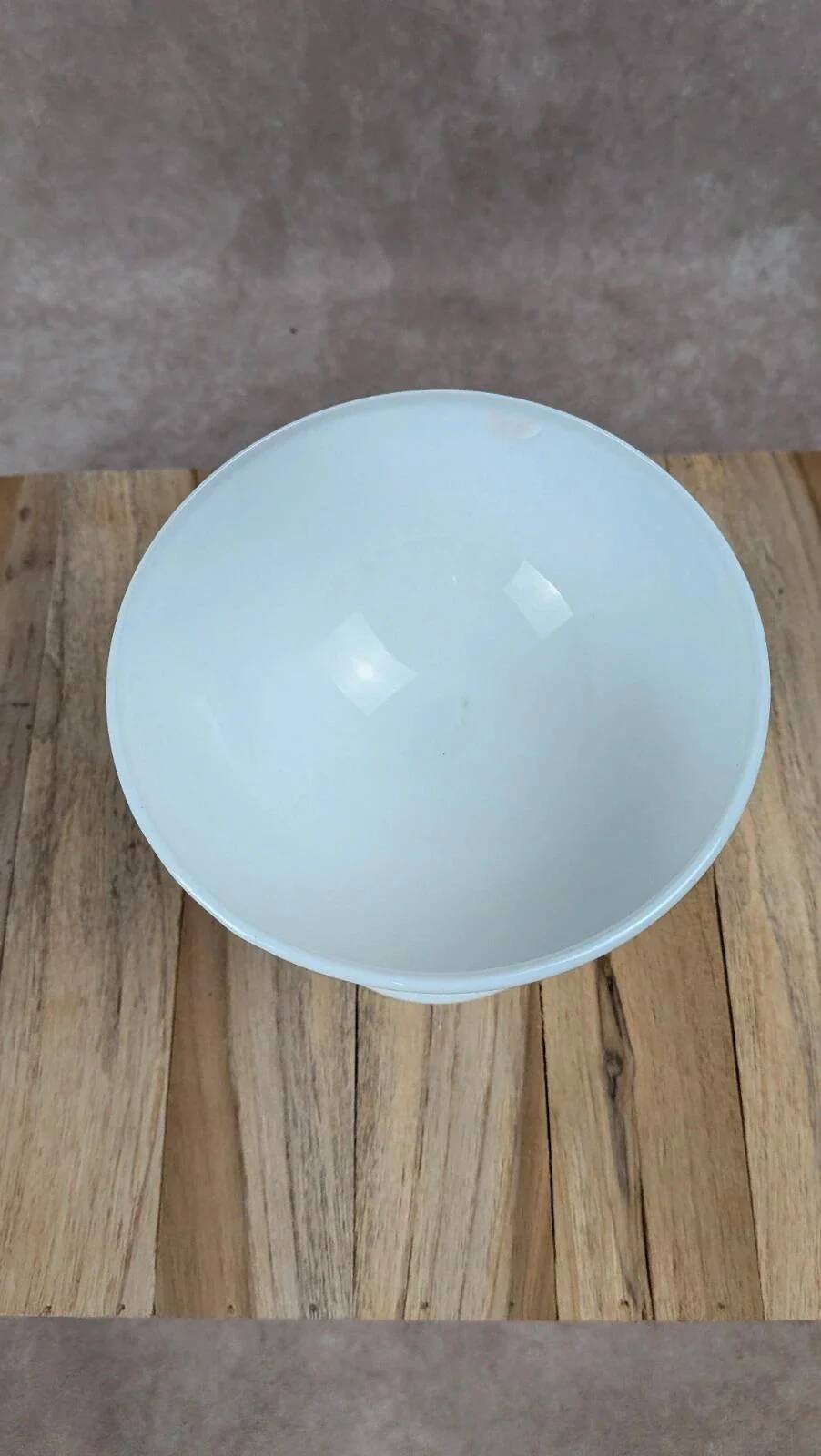 Vintage white opaline footed bowl