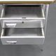 1950s Italian industrial metal and umakart desk — mid-century modern workstation