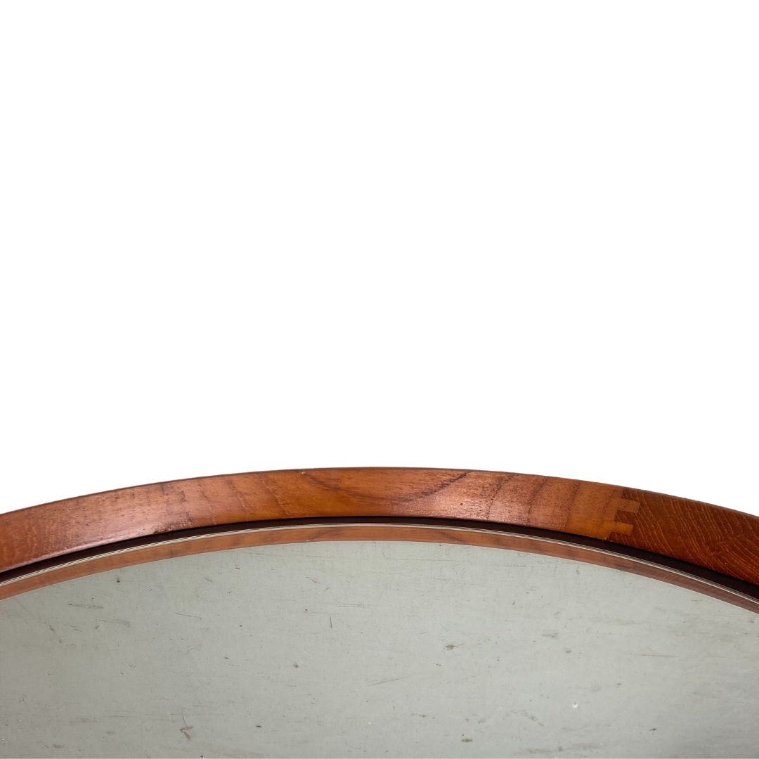 Mid-Century Teak Swedish Mirror by Uno & Östen Kristiansson for Luxus 50cm