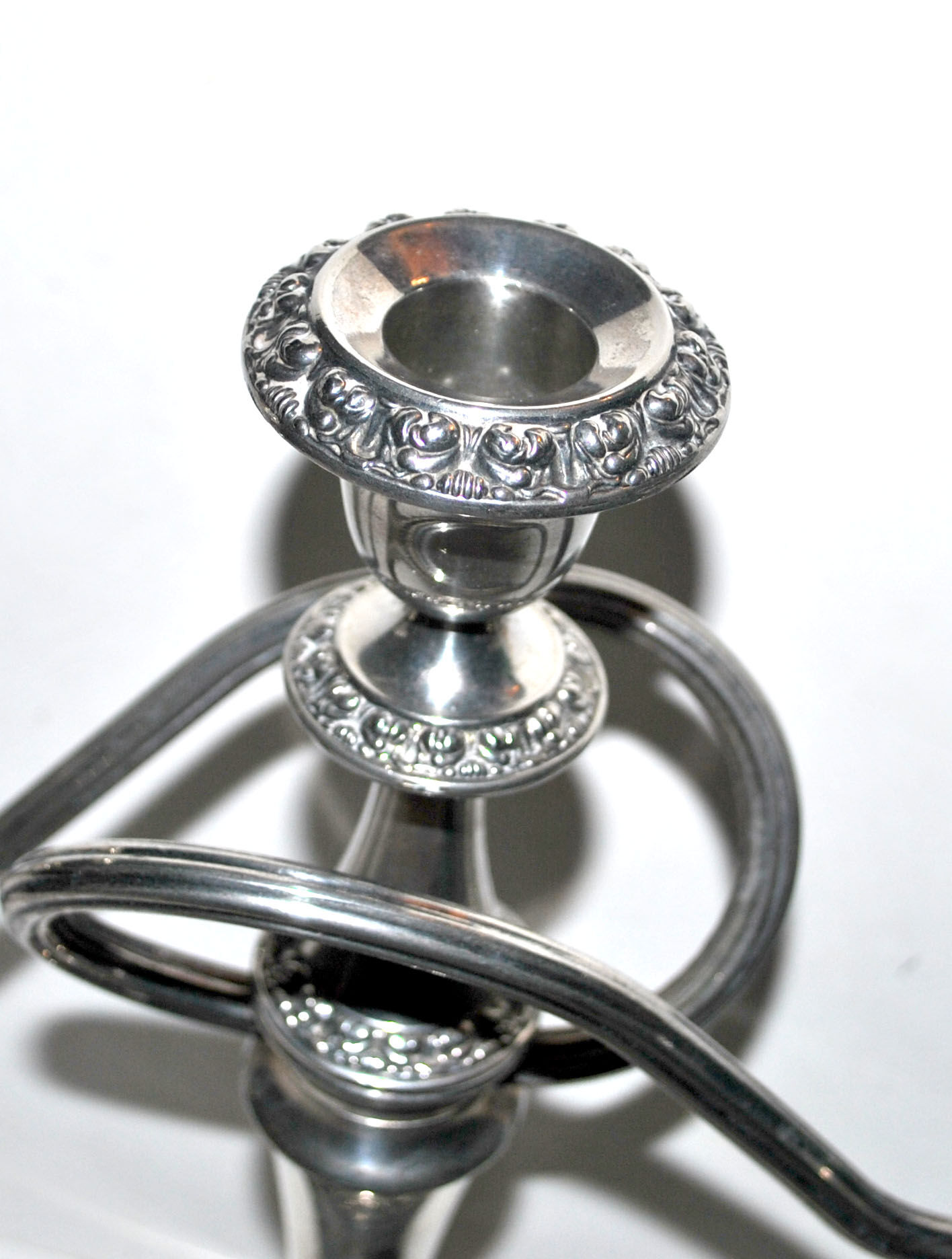 Vintage silver metal candlesticks - 3-arm English Silverplated Candelabra