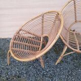 Pair of rattan armchairs