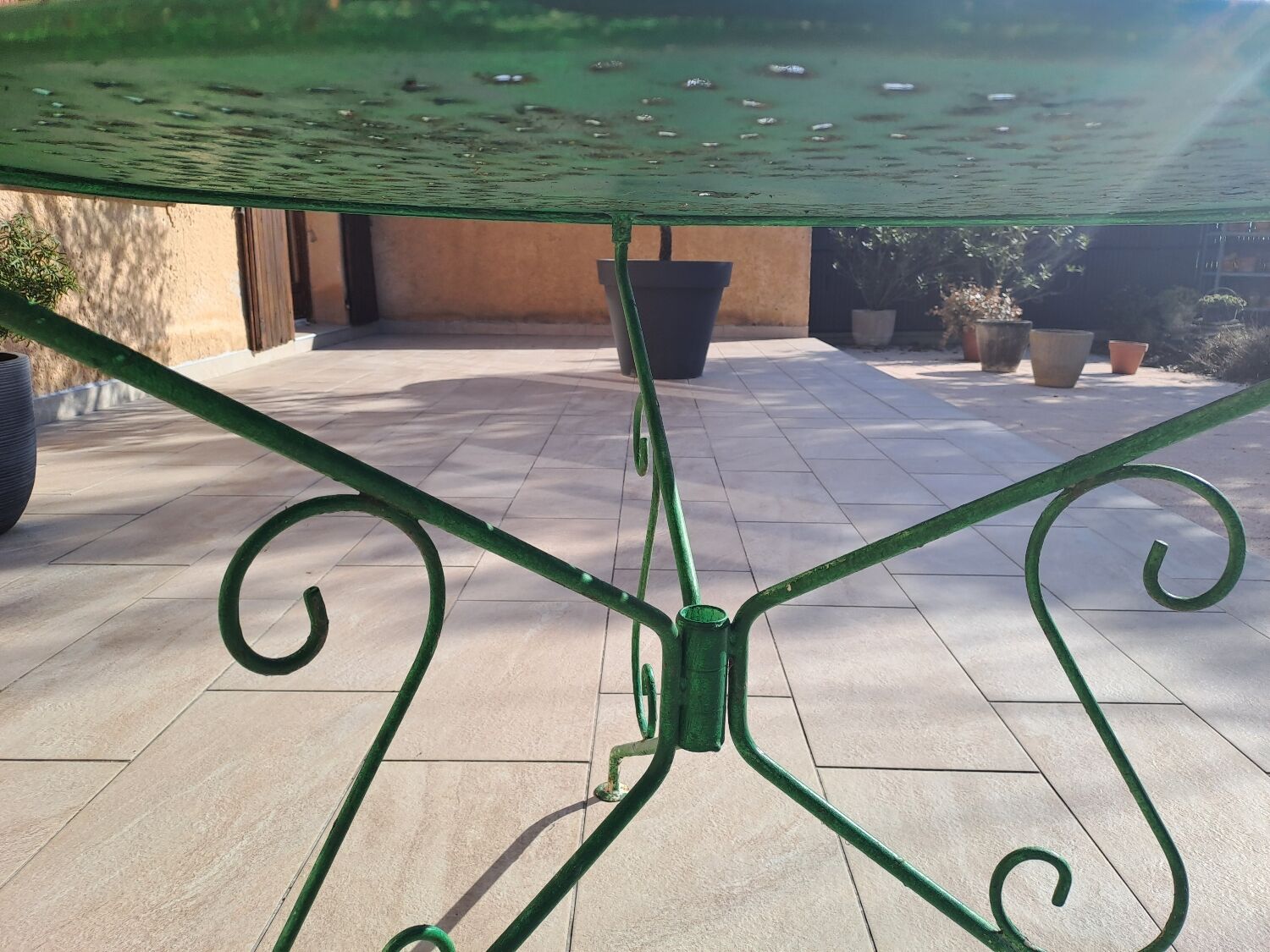 Wrought iron garden table