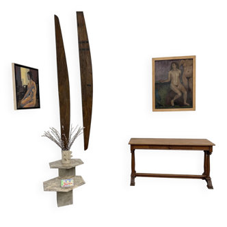 Console en chêne sculpté, circa 1900