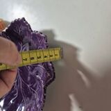 purple ceramic bowl in the shape of a tree leaf