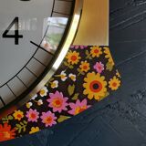 Vintage silent wall pendulum clock 70s "Japy electric flowers"