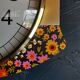 Vintage silent wall pendulum clock 70s "Japy electric flowers"