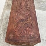Ancien coffre en bois massif Arts indoneo